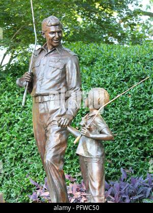Statues of Andy and Opie, Pullen Park, Raleigh, North Carolina Stock Photo