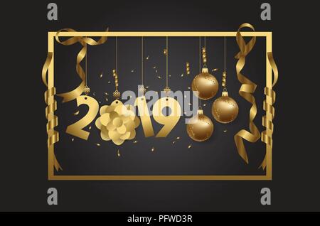 happy new year 2019 background Stock Vector