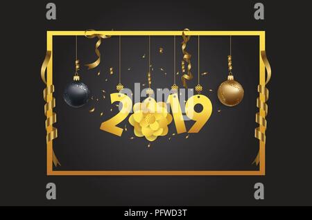 happy new year 2019 background Stock Vector