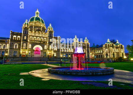 Provincial Parliament in Victoria at twilight time,British Columbia,Canada Stock Photo
