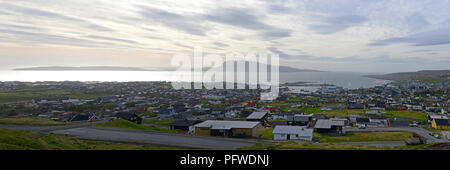 Panoramic, View of the capital Thorshavn Faeroe Islands Stock Photo