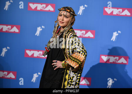 Madonna attends the 2018 MTV Video Music Awards at Radio City Music Hall on August 20, 2018 in New York City. Stock Photo