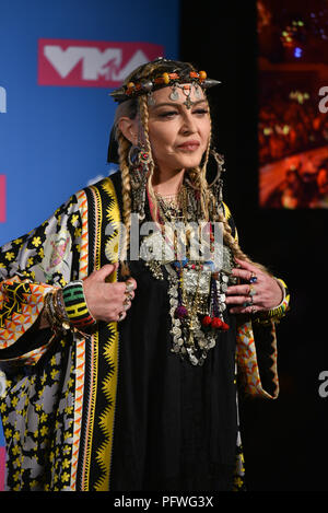 Madonna attends the 2018 MTV Video Music Awards at Radio City Music Hall on August 20, 2018 in New York City. Stock Photo