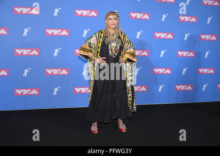 Madonna attends the 2018 MTV Video Music Awards at Radio City Music Hall on August 20, 2018 in New York City. Stock Photo