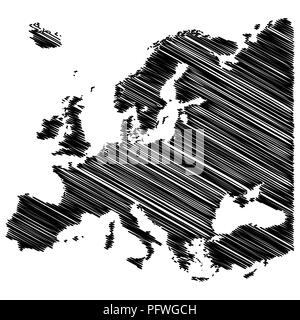 europe map scribble concept vector design isolated on white background Stock Vector