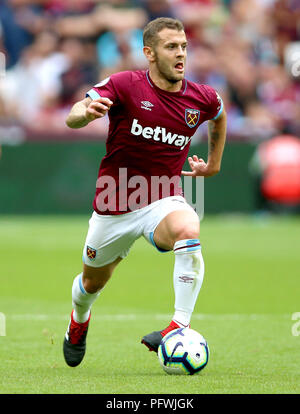 West Ham United's Jack Wilshere during the Premier League match at London Stadium. Stock Photo