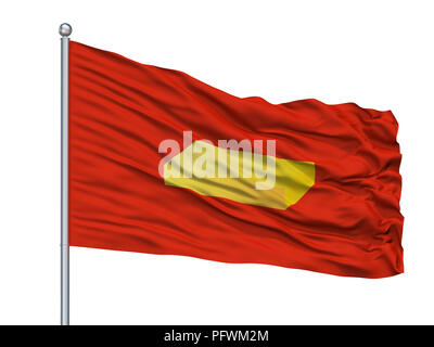 Ryazan City Flag On Flagpole, Russia, Isolated On White Background Stock Photo