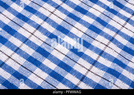 rag checkered blue background Stock Photo