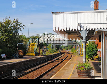 A view of the railwat station on the Wherry Lines at Acle, Norfolk, England, United Kingdom, Europe. Stock Photo