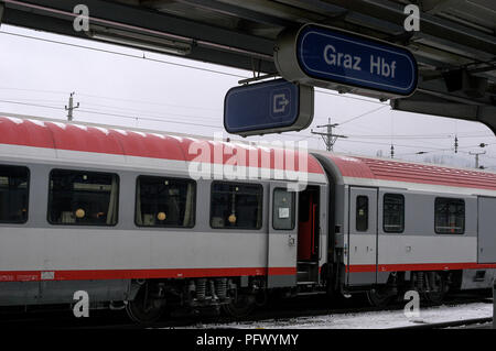 Graz central railway station in Graz, Austria. Stock Photo