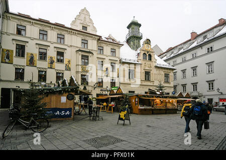 Glockenspielplatz in the main shopping quarter of the old town of Graz in Austria Stock Photo