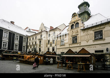 Glockenspielplatz in the main shopping quarter of the old town of Graz in Austria Stock Photo