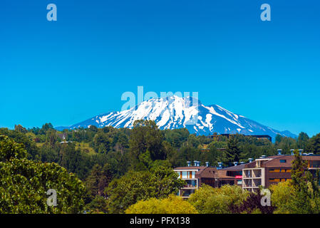 Volcano Calbuco in Puerto Varas, Chile. Copy space for text Stock Photo
