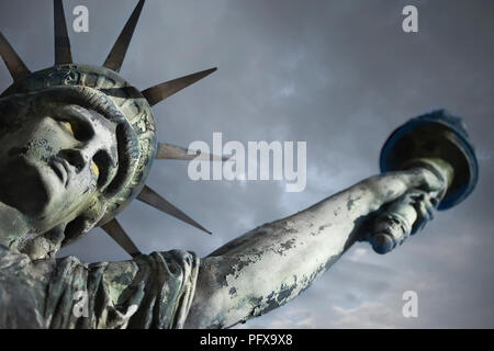 Weathered reproduction of Statue of Liberty Stock Photo