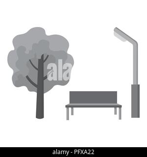 Park icon in monochrome style isolated on white background. Play garden symbol vector illustration. Stock Vector