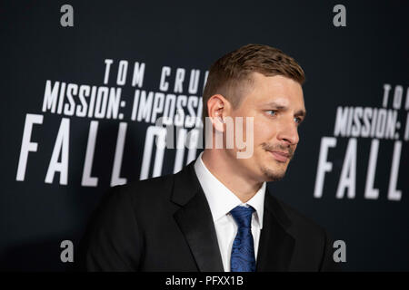 Actor Frederick Schmidt walks the red caret prior to a screening of Mission Impossible Fallout a the Smithsonian National Air and Space Museum on July 22, in Washington, DC. Stock Photo