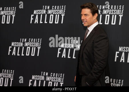 Actor and Producer Tom Cruise walks the red caret prior to a screening of Mission Impossible Fallout a the Smithsonian National Air and Space Museum on July 22, in Washington, DC. Stock Photo