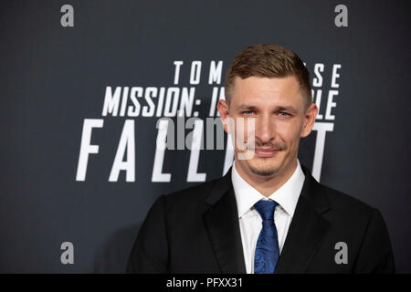 Actor Frederick Schmidt walks the red caret prior to a screening of Mission Impossible Fallout a the Smithsonian National Air and Space Museum on July 22, in Washington, DC. Stock Photo