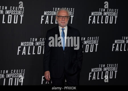 Wolf Blitzer on the red carpet prior to a screening of Mission Impossible Fallout a the Smithsonian National Air and Space Museum on July 22, in Washington, DC. Stock Photo