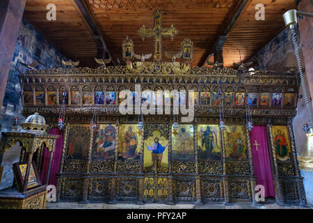 Iconostasis in St. Mary's Church, Orthodox monastery Ardenica, Qar Fier, Albania Stock Photo