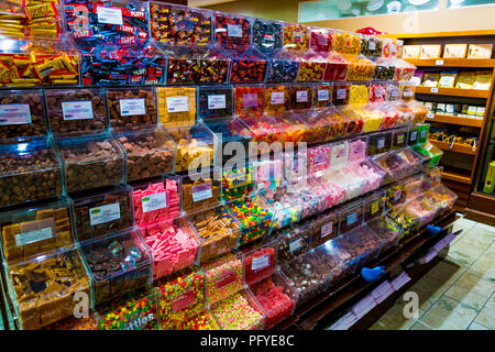 Pick 'n' mix candy, bulk confectionery at a shop (Stockholm, Sweden ...