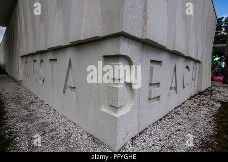 Siesta Beach Sign Stock Photo