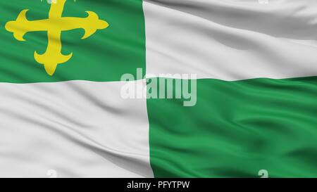 Comerio City Flag, Puerto Rico, Closeup View Stock Photo