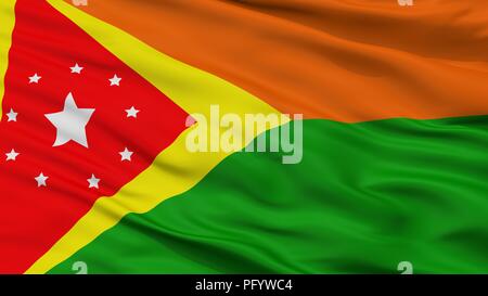 Rincon City Flag, Puerto Rico, Closeup View Stock Photo