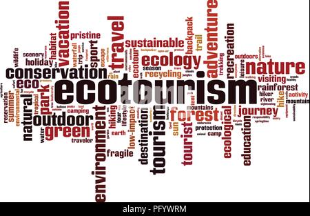Ecotourism word cloud concept. Vector illustration Stock Vector