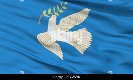 Blagoveshchensk City Flag, Russia, Bashkortostan, Closeup View Stock Photo