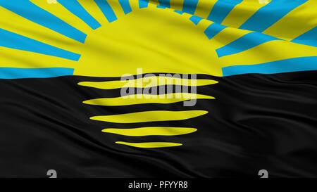 Donetsk Oblast City Flag, Ukraine, Closeup View Stock Photo