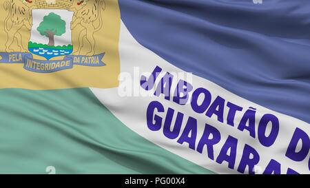 Jaboatao Dos Guararapes City Flag, Brasil, Pernambuco State, Closeup View Stock Photo