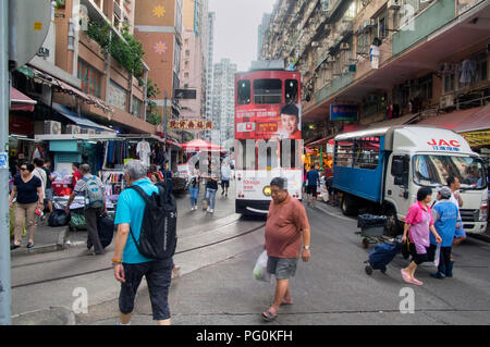 08.05.2018 Hong Kong Tram view in North Point Hong Kong, 27 May 2016 Stock Photo