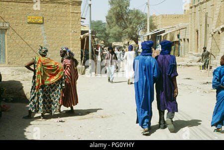 Tuareg men walking down a street in Timbuktu, Mali                FOR EDITORIAL USE ONLY Stock Photo