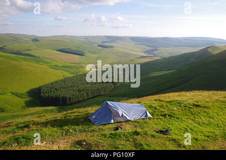 wild camping. John o' groats (Duncansby head) to lands end. End to end trail. Scottish Borders. Scotland. UK Stock Photo