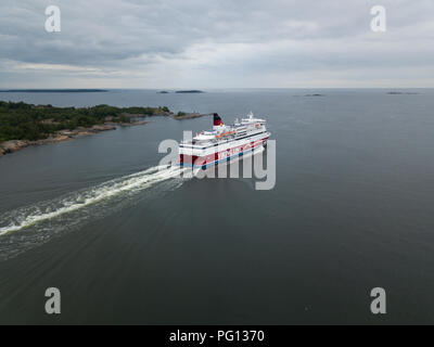 Viking Line ferry departing Helsinki for Stockholm, Sweden Overnight 'party cruises' are very popular among Finns. Stock Photo