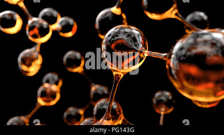 Structure of molecule on black background. 3d render illustration Stock Photo