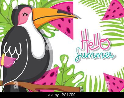 Hello summer cartoons Stock Vector