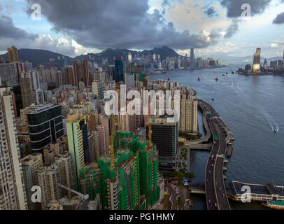 iew from the top of Hong Kong from the North Point area 6.08.2018 Stock Photo