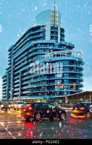 Winter evening in Toronto. Stock Photo