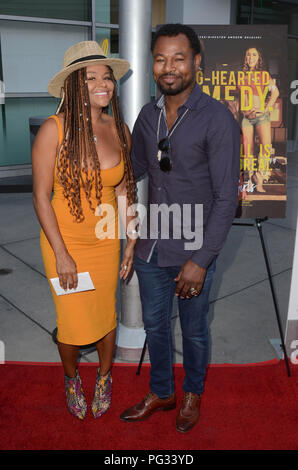 Hollywood, Ca. 22nd Aug, 2018. Sugar Shane Mosley, Trista Pisani at the Los Angeles Premiere of Support the Girls at the Arclight in Hollywood, California on August 22, 2018. Credit: David Edwards/Media Punch/Alamy Live News Stock Photo