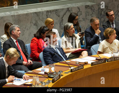 New York, United States. 23rd Aug, 2018. New York, NY - August 23, 2018: President of SC Jeremy Hunt attends at UN Security Council meeting on Threats to international peace and security caused by terrorist acts in UN Headquarters Credit: lev radin/Alamy Live News Stock Photo