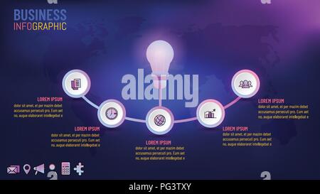 Business info graphics template idea concepts, Vector illustration layout design for business brainstorming, marketing or any purpose. Stock Vector