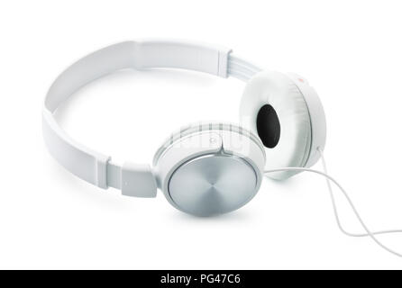 White headphones isolated on white Stock Photo
