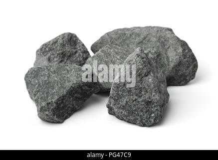 Crushed granite stones isolated on white Stock Photo