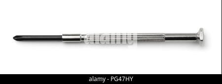 Top view of precision screwdriver isolated on white Stock Photo