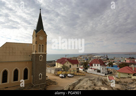 Church in the town of Luderitz, Namibia Stock Photo