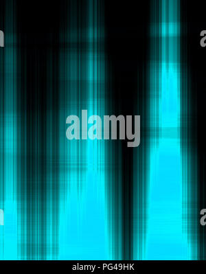 Blurred motion.Blue shining objects in the dark. Colorful neon glowing lines on black background. Abstract  illustration with glowing blurred lights. Stock Photo