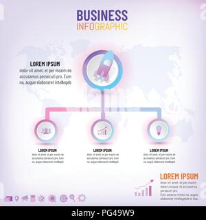 Business presentation creative concept infographic with 3 options, steps, processes. Data visualization chart. Vector illustration Stock Vector