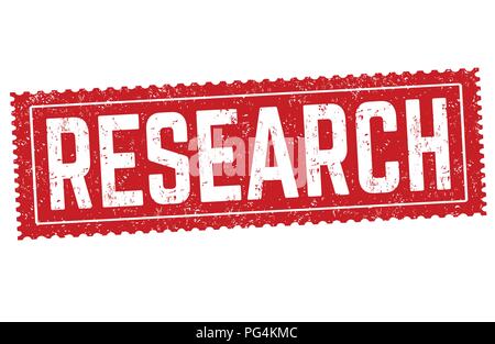 Research sign or stamp on white background, vector illustration Stock Vector